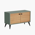 Perva Meşe Alçak Dolap İki Kapaklı - Görsel 3