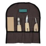 Rox Wood Ahşap Kaşık Kuksa Oyma Bıçağı Seti 5 Parça Bez Çantalı