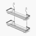 Starax Klasik Baharatlık Krom İki Küçük Raflı