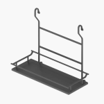 Starax Ahşap Tek Büyük Raflı Baharatlık Antrasit